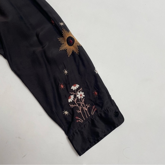 JOHNNY WAS CALME silk blend embroidered oversized button down - Picture 8 of 9